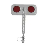 CHROME W/RED REFLECTOR RECTANGLE BlCYCLE MlRROR LOWRlDER CHOPPER SCHWINN BlKE