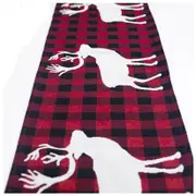 Jacquard Christmas Table Runner with Tassel - Nordic Reindeer
