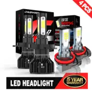 For Toyota Highlander 2010 2009 - 4x LED Headlight High/Low Beam Fog Light Bulbs (for: Smart)