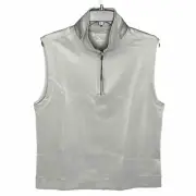 Hickey Freeman Golf Vest Size Medium Micro Striped 1/4 Zip Gray