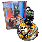 Blue Sky Tea Light Holder Grisellda's Pumpkin Patch Halloween Witch NEW IN BOX