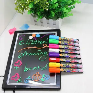 【生活總務】多色 6mm 無塵 液體 粉筆 電子繪圖 燈板 螢光筆 可擦 液態粉筆 斜頭 圓頭 電子黑板 白板 廣告筆