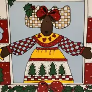 Vintage 90s Happy Holidays Moose Christmas Square Ceramic Tile Trivet