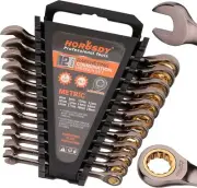 HORUSDY 12-Piece Ratchet Spanner Set | Metric 8-19 mm | Combination Ratchetin...