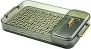 Double Layer Water Drainage Tea Tray with 2 Handle, Living Room Dry Bubble Table Light Luxury Tea Cup Holder, Water Drainage Tea Serving Tray for Home (Dark Green with Storage Box)
