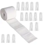 Curtain Pleater Tape with Curtain Pleater Hooks Kit Bedroom Living Room Wall
