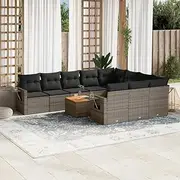 Patio Furniture Set Wicker Rattan Chairs Outdoor Piece | Table Bench Balcony Garden Couch Conversation Seating