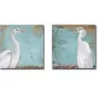 Tropic Heron by Pinto 2-pc Gallery Wrap Canvas Giclee Set (14 in x 14 in Ea. pc)