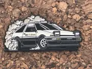 Initial D anime pop culture collectable hat pins, emblems, cool cars, nerdy