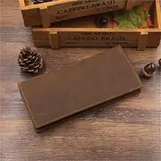 [TATSEN] 1pcs Handmade Wallet Korean Version Men's Retro Long Wallet Mobile Phone Clutch Bag (Color : B, Size : 18.5 * 9 * 2cm)