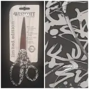 Westcott 8" White Graffiti Trendsetter Limited Edition Ambidextrous Scissors G3F