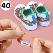 [ogelz] Shoe Tags Label for Water Bottles School Bags Tags Clothing Labels Travel Luggage Ballet Shoes Waterproof Labels to distinguish Children's Items Pack of 40PCS 80PCS (White Tube 40PCS)