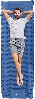 Inflatable Camping Mattress - Inflatable Sleeping Pad - Waterproof Camping Gear, Built-in Foot Pump Portable Air Bed for Truck, Boat, RV