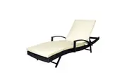Levede Sun Lounger Wicker Beige