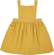 Surblue Kids Retro Aprons Pinafore Apron for Girls Boys Cotton Linen Aprons for Children