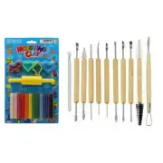 1 Set Of Block Polymer Modelling Clay Non Toxic & Carving Sculpture Tool Kit