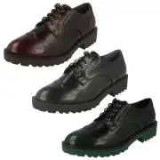 Ladies Spot On Chunky Brogue Shoes