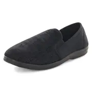 Panda Edword Men's Slippers - Black Embossed