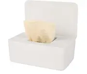 Fxvhojq Wipes Dispenser Baby Container Dustproof Case Wet Wipe Holder with Sealing Design Refillable Tissue Box Napkin for Home Office (White)