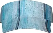 [Evealyn] Wooden Planks Texture Wallpaper Printed Sun Visor Hat Empty Top Sun Hat Adjustable Sports Sun Caps Baseball Caps for Women and Men Black, Black, One Size