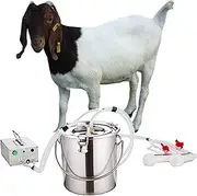 Electric Milking Machine, Cow Goat Milking Machine Kit, Pulsation Vacuum Pump Milker, Automatic Portable High Configuration Livestock Milking Equipment,Dual-purpose5L