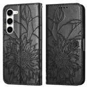 Galaxy S23 Wallet Case 3 Credit Card Slot ID Card Holder, PU Leather Flip Case - Black