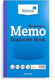 Silvine Carbonless Memo Book, 210 x 127 mm Size