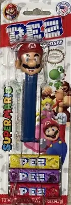 PEZ Super Mario Dispenser & Candy Nintendo Sealed Package Cherry Grape Lemon