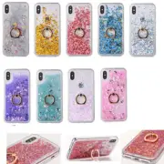 Ring Holder Glitter Quicksand TPU Shockproof Back Case For iPhone 10 X XS 5.8"