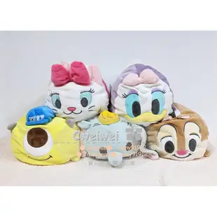 迪士尼 黛西 瑪麗貓 大眼仔 奇奇蒂蒂 Q版 tsumtsum tsum 趴姿 趴趴 軟軟 軟Q 枕頭 靠枕 麻糬 娃娃