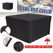 Fire Pit Square Cover 86*86*61cm Black Waterproof Fire Pit Square Protector