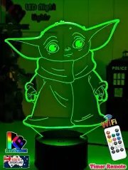 The Child GROGU Baby 3D LED Battery USB Night Light 7 Colour Changing Lamp