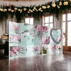 180cm 4 Panels Wedding Canvas Room Divider Screen Foldable Double Sides Divider