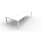 RAPIDLINE DELUXE PROFILE LEG WORKSTATION Double Sided No Screen 4 Person W3000 x D1500 x H730mm Natural White/ Black