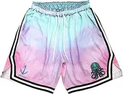 [TPAZGHE] Men's Athletic Basketball Shorts Mesh Gym Sports Workout Training Drawstring Retro Casual Fashion Short with Pockets