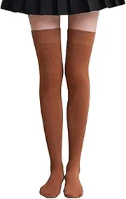 [Generic] 4xl Body Stocking Solid Color Thigh High Socks Over The Knee High Boot Stockings Nylon Leg Fishnet Stockings Wide