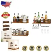 Durable Wall Mounted Wine Rack Set with Hooks for Safe & Organized Display