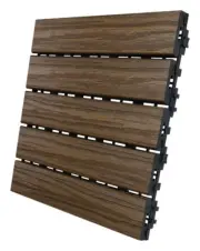 Aura 12 in. W X 12 in. L Walnut Composite Balcony/Deck Tiles 6 sq ft