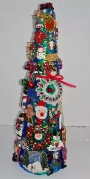 vintage jewelry Christmas tree art One of a Kind (OOAK)