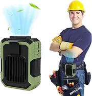 DOTOTO Blue Collar Breeze Waist Fan, Portable Waist Clip Fan, Usb Rechargeable Portable Outdoor Bladeless Neck Fan, Desktop Handheld Fan, Three Wind Power with Led Night Light Small Fan (Green)
