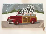 NWT Pottery Barn WOODY CAR Crewel EMBROIDERED Lumbar Decorative PILLOW COVER