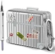 AirPods Pro 2 Case Cover, KOREDA Cute Funny Suitcase Design Hard Case for Airpods Pro 2nd Generation/1st Generation (2023/2022/2019) with Cleaner Kit, Silver