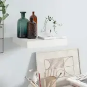 NNEVL Floating Wall Shelf High Gloss White 23x23.5x3.8 cm MDF