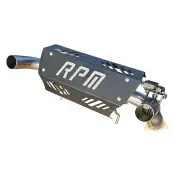 RPM Raw E-Valve Muffler Dual Tip Exhaust for Polaris RZR XP TURBO