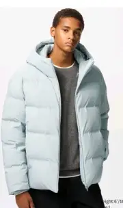 Uniqlo Seamless Down Parka Hooded Jacket Men's Size Large NWT Gray 2024 Model