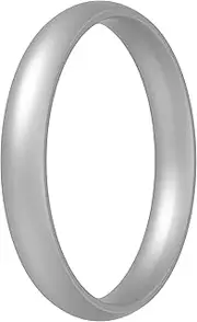 [ThunderFit] Super Thin Stackable Silicone Rings Wedding Bands - 12 Rings / 8 Rings / 4 Rings - 3mm Width - 1.5mm Thickness