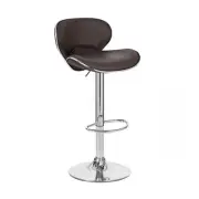 BROWN "LEATHER" BARSTOOL ADJUSTABLE SWIVEL-ADJUSTING BAR STOOL - KAPPA-SET OF 2