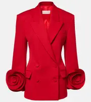 [Valentino] Valentino Virgin wool grisaille blazer AU 8 red