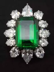 4Ct Emerald Cut Lab Created Emerald Diamond Women's Brooch 14k White Gold Plated