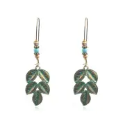 4Pair Bohemian Leaves Drop Earrings Retro Alloy Earrings Fashion Women Earring